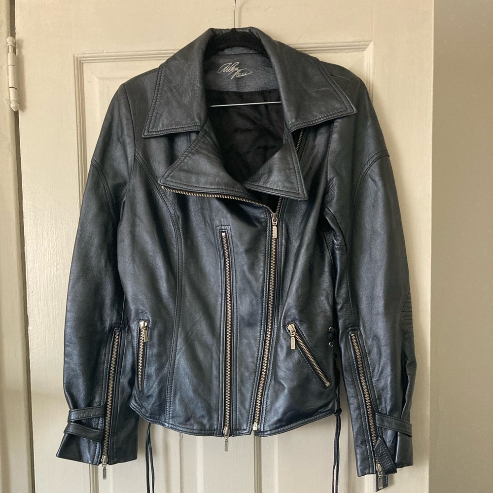 Arlen Ness Womens Motorcycle Jacket Leather Size 8 Biker Bikercore